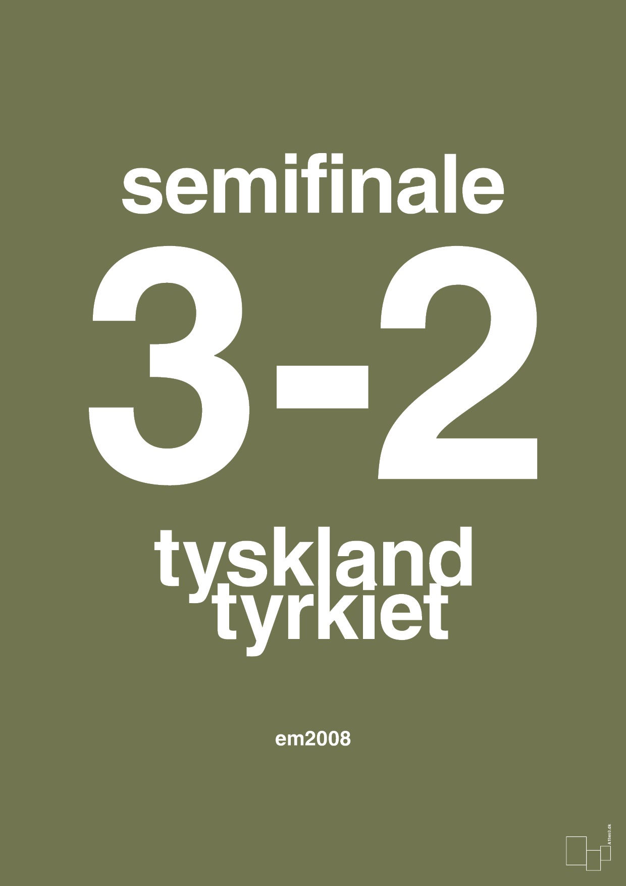 plakat: resultat for fodbold em semifinale B i 2008 - secret meadow-Fodbold-A1two3