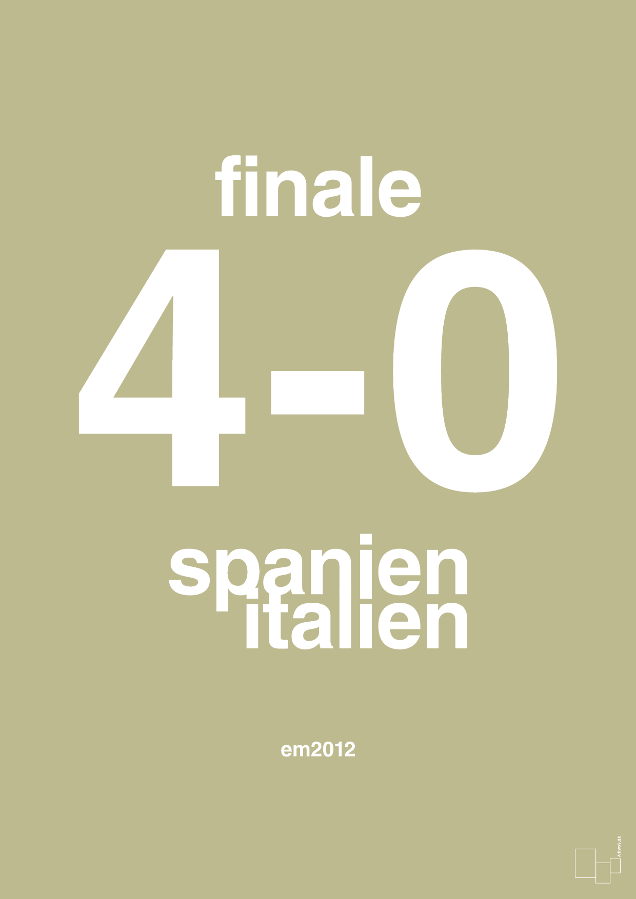 plakat: resultat for fodbold em finalen i 2012 - back to nature-Fodbold-A1two3
