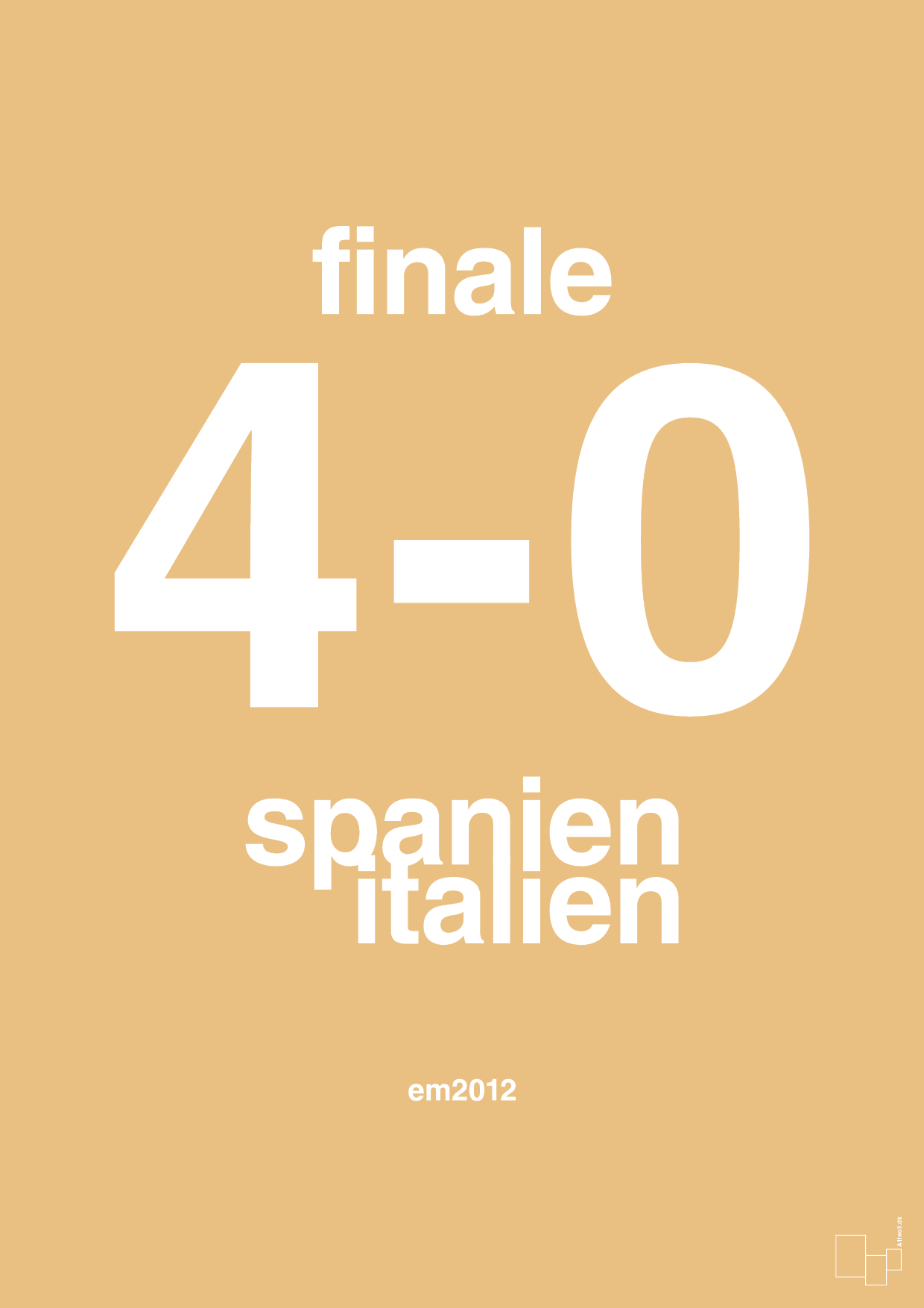 plakat: resultat for fodbold em finalen i 2012 - charismatic-Fodbold-A1two3
