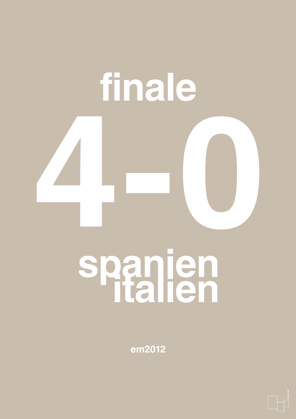 plakat: resultat for fodbold em finalen i 2012 - creamy mushroom-Fodbold-A1two3