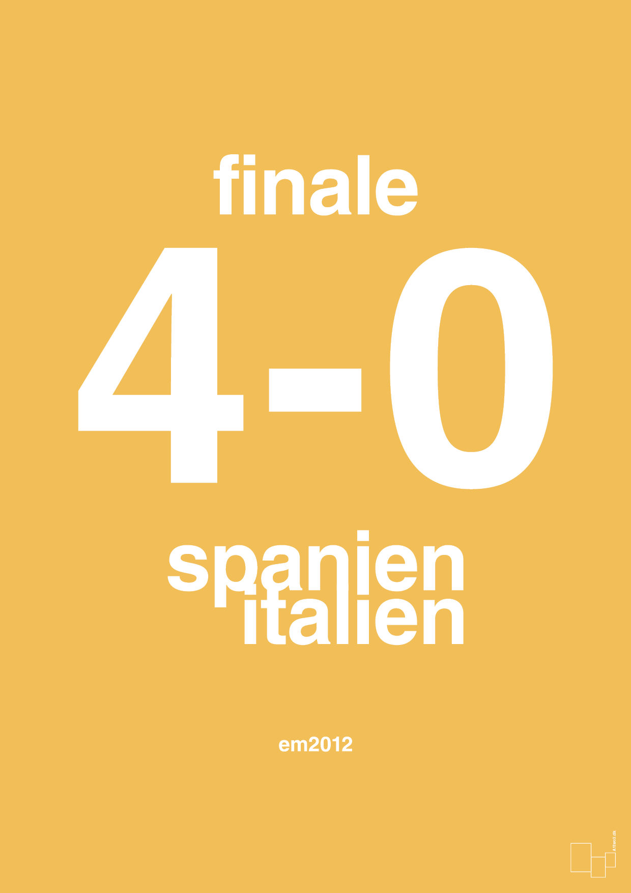 plakat: resultat for fodbold em finalen i 2012 - honeycomb-Fodbold-A1two3