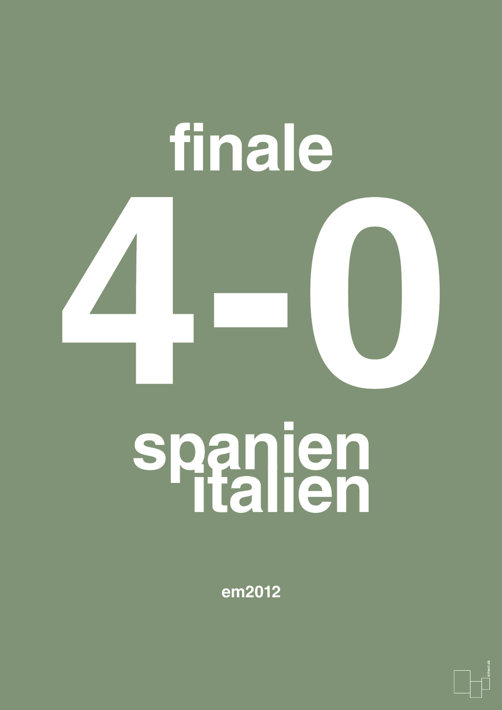plakat: resultat for fodbold em finalen i 2012 - jade-Fodbold-A1two3