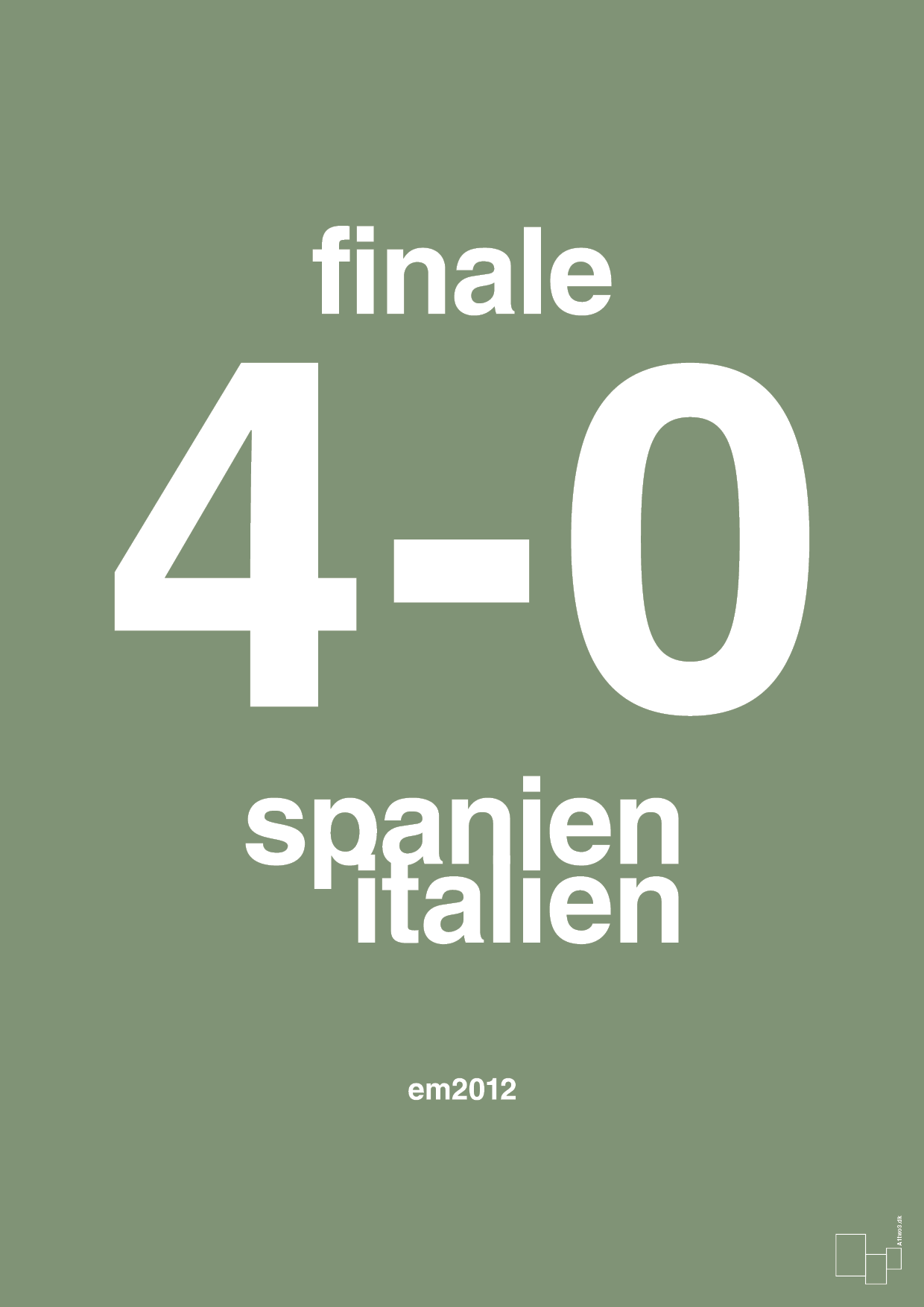 plakat: resultat for fodbold em finalen i 2012 - jade-Fodbold-A1two3