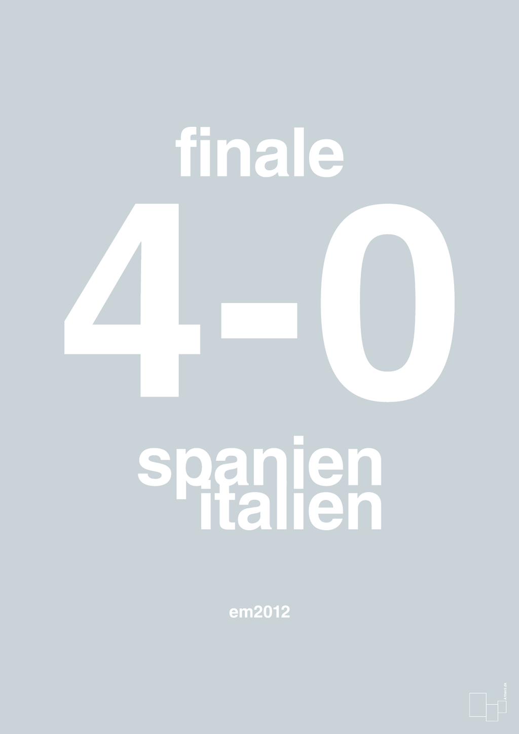 plakat: resultat for fodbold em finalen i 2012 - light drizzle-Fodbold-A1two3
