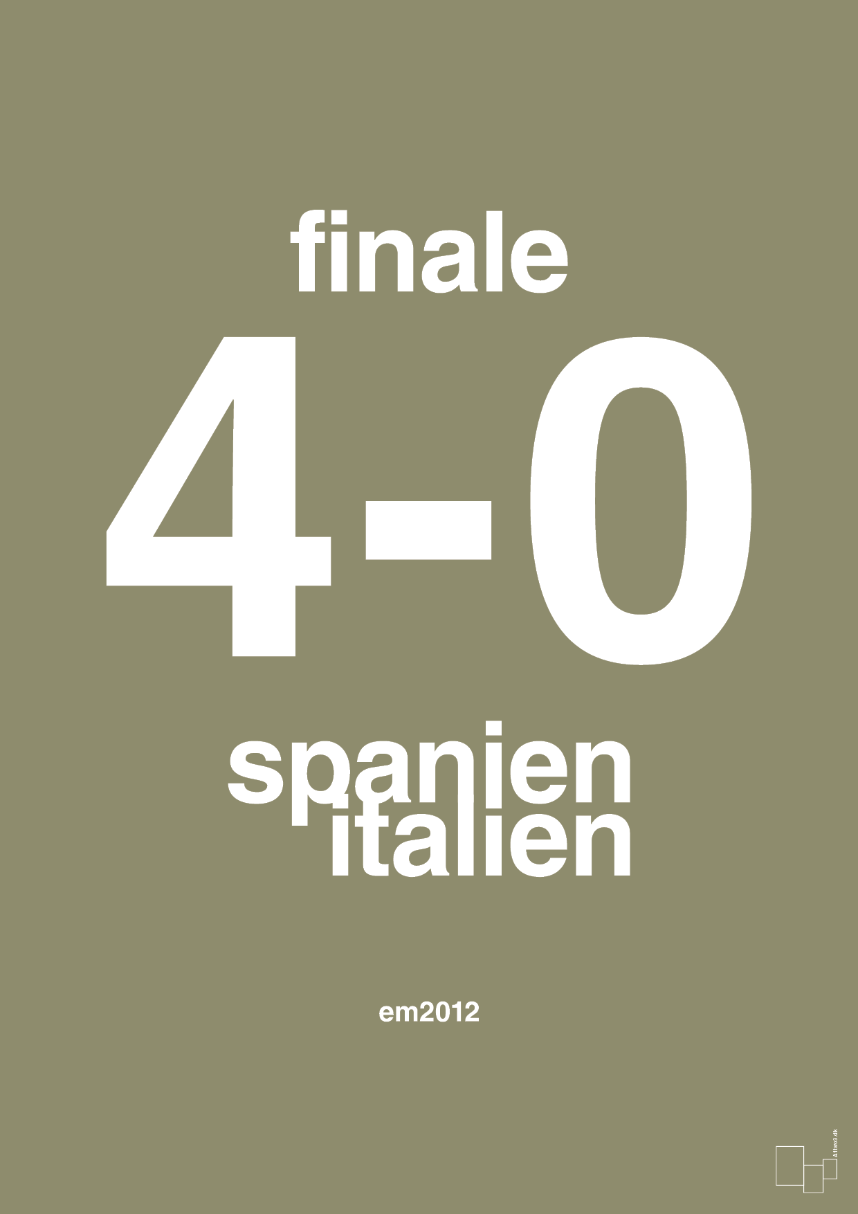 plakat: resultat for fodbold em finalen i 2012 - misty forrest-Fodbold-A1two3