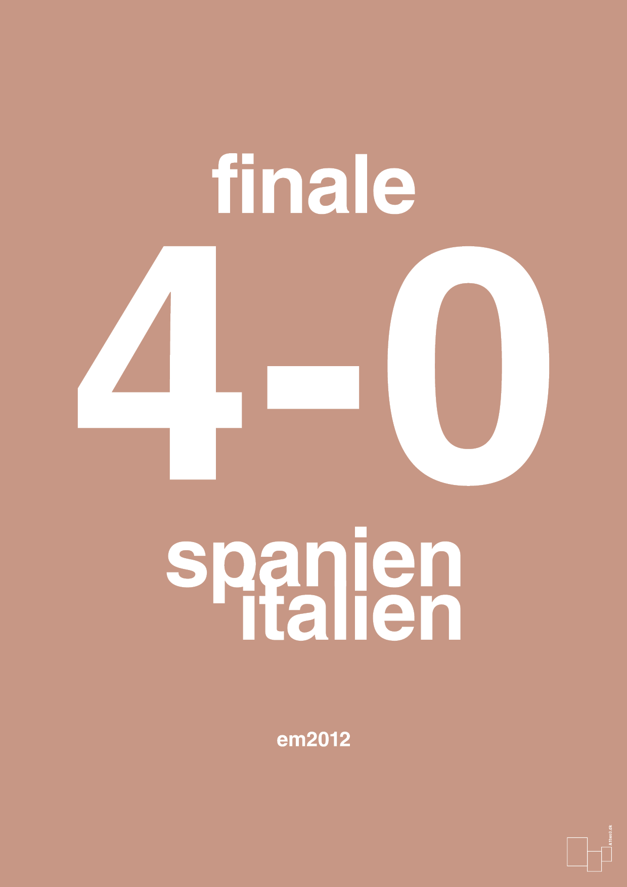 plakat: resultat for fodbold em finalen i 2012 - powder-Fodbold-A1two3