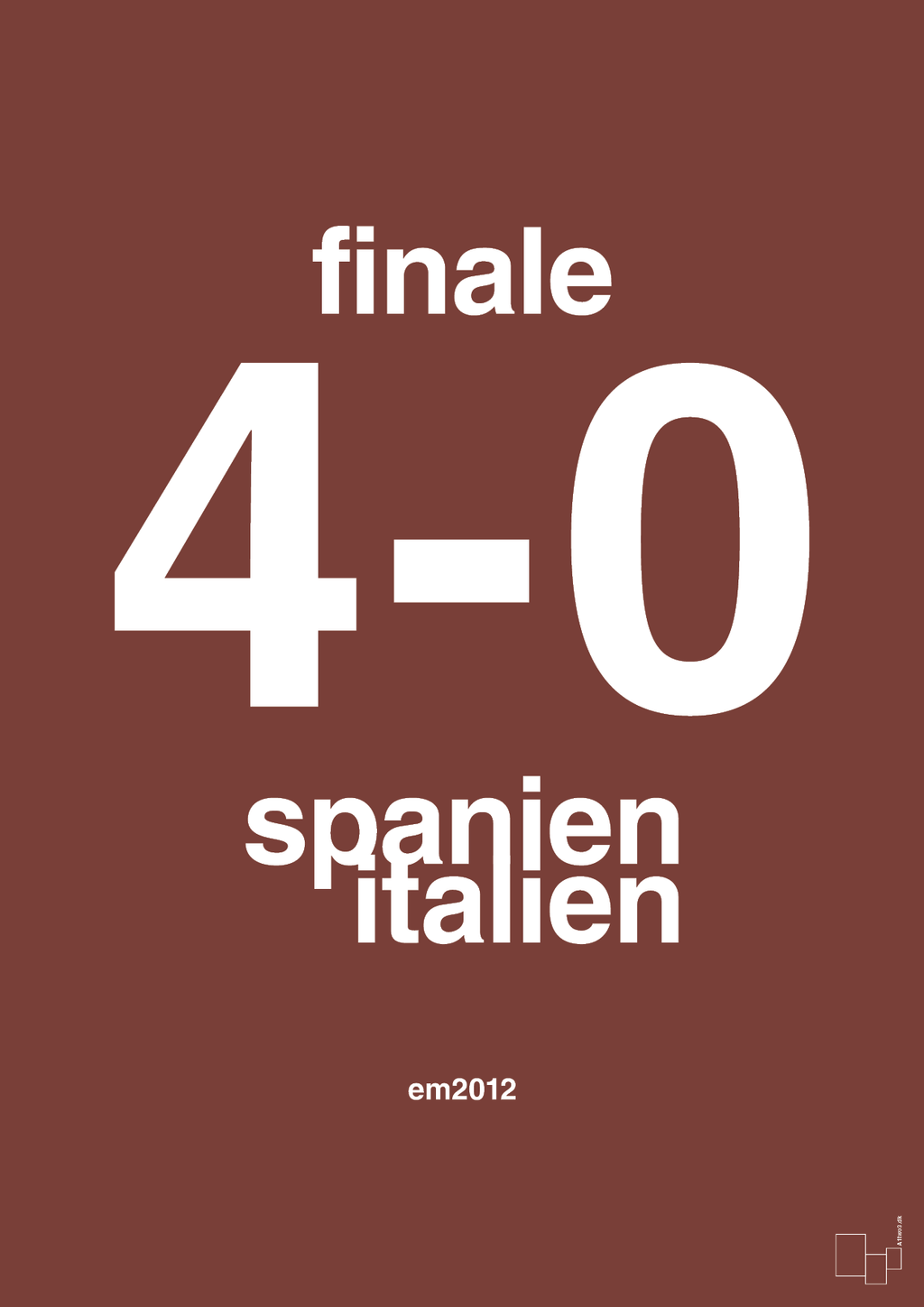 plakat: resultat for fodbold em finalen i 2012 - red pepper-Fodbold-A1two3