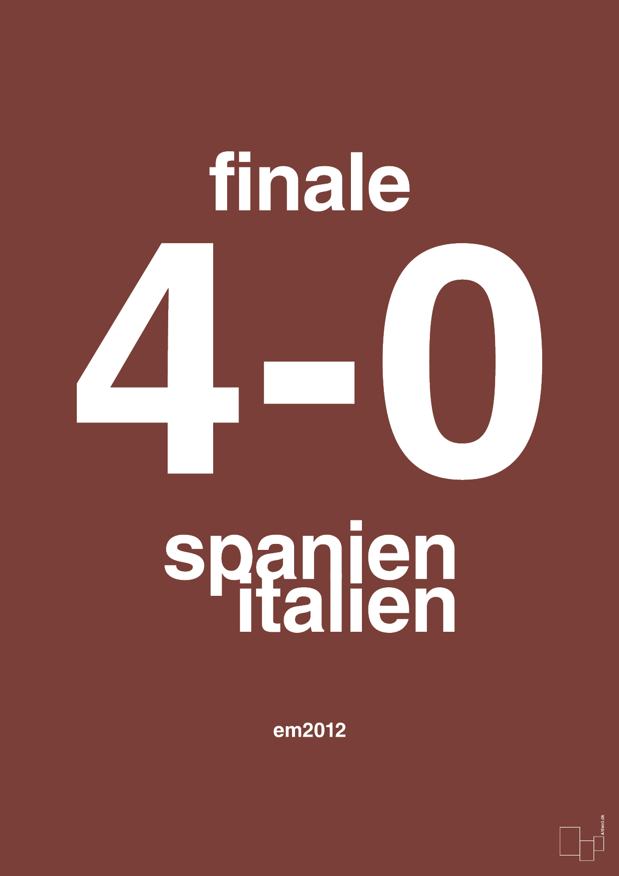 plakat: resultat for fodbold em finalen i 2012 - red pepper-Fodbold-A1two3