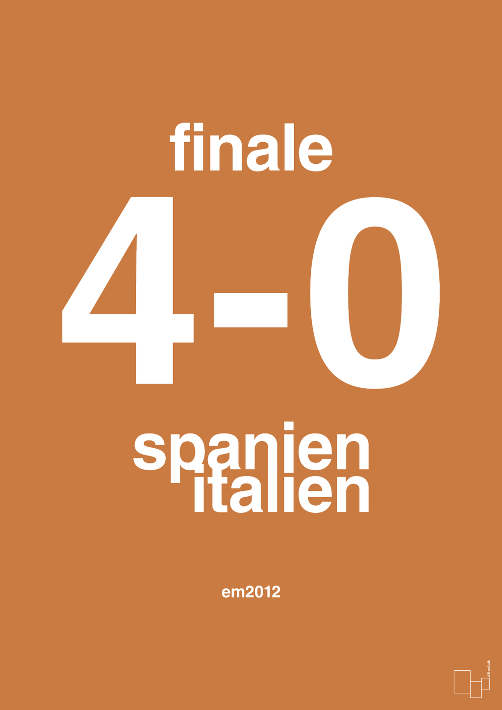 plakat: resultat for fodbold em finalen i 2012 - rumba orange-Fodbold-A1two3
