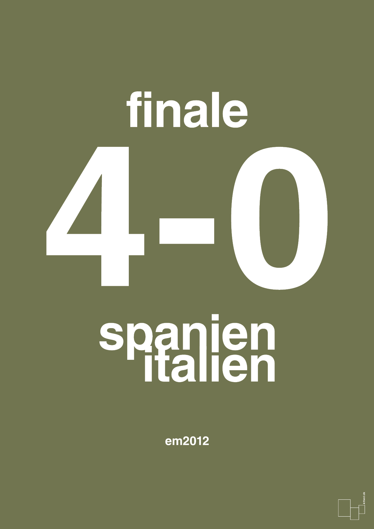 plakat: resultat for fodbold em finalen i 2012 - secret meadow-Fodbold-A1two3
