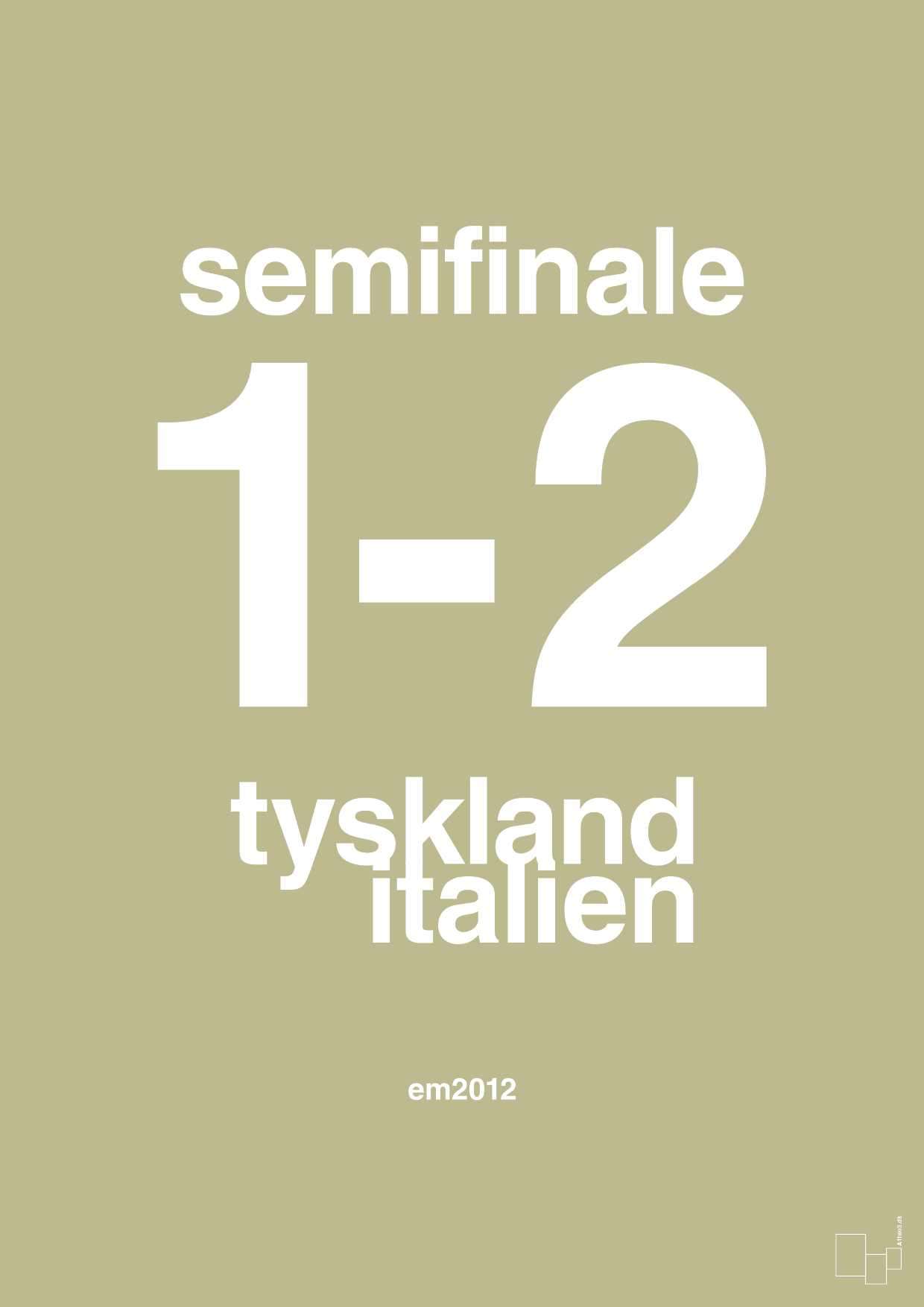 plakat: resultat for fodbold em semifinale A i 2012 - back to nature-Fodbold-A1two3