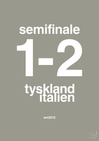 plakat: resultat for fodbold em semifinale A i 2012 - battleship gray-Fodbold-A1two3