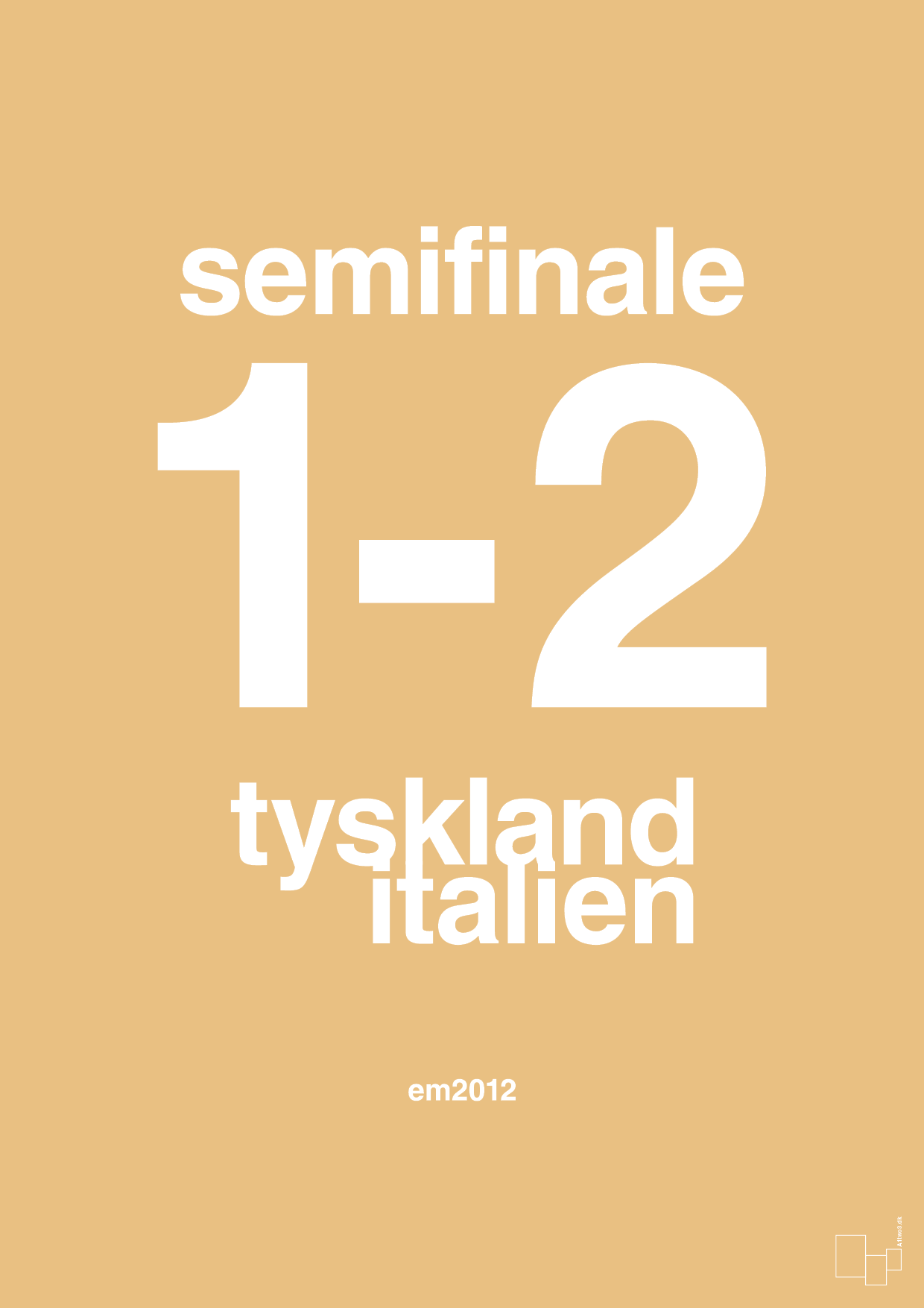 plakat: resultat for fodbold em semifinale A i 2012 - charismatic-Fodbold-A1two3
