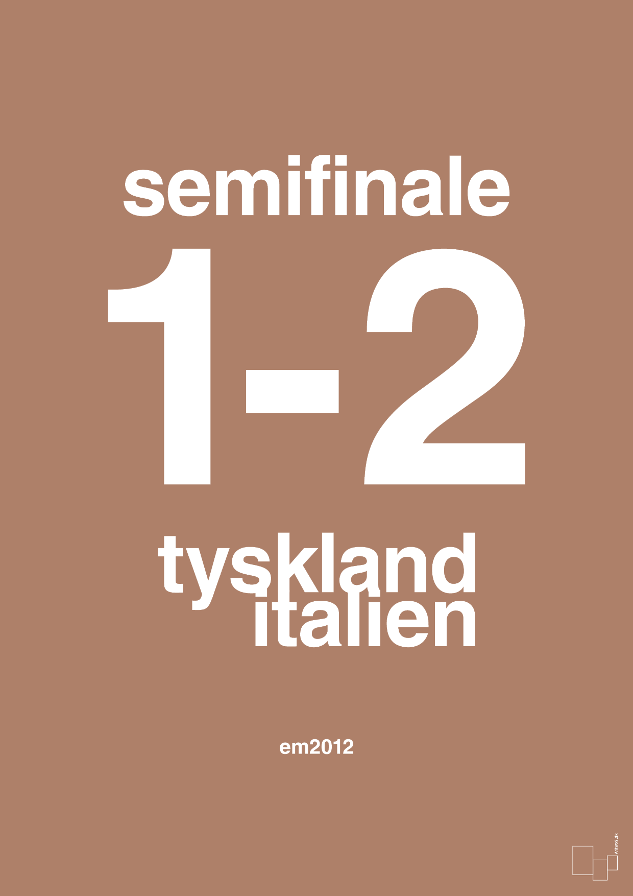 plakat: resultat for fodbold em semifinale A i 2012 - cider spice-Fodbold-A1two3