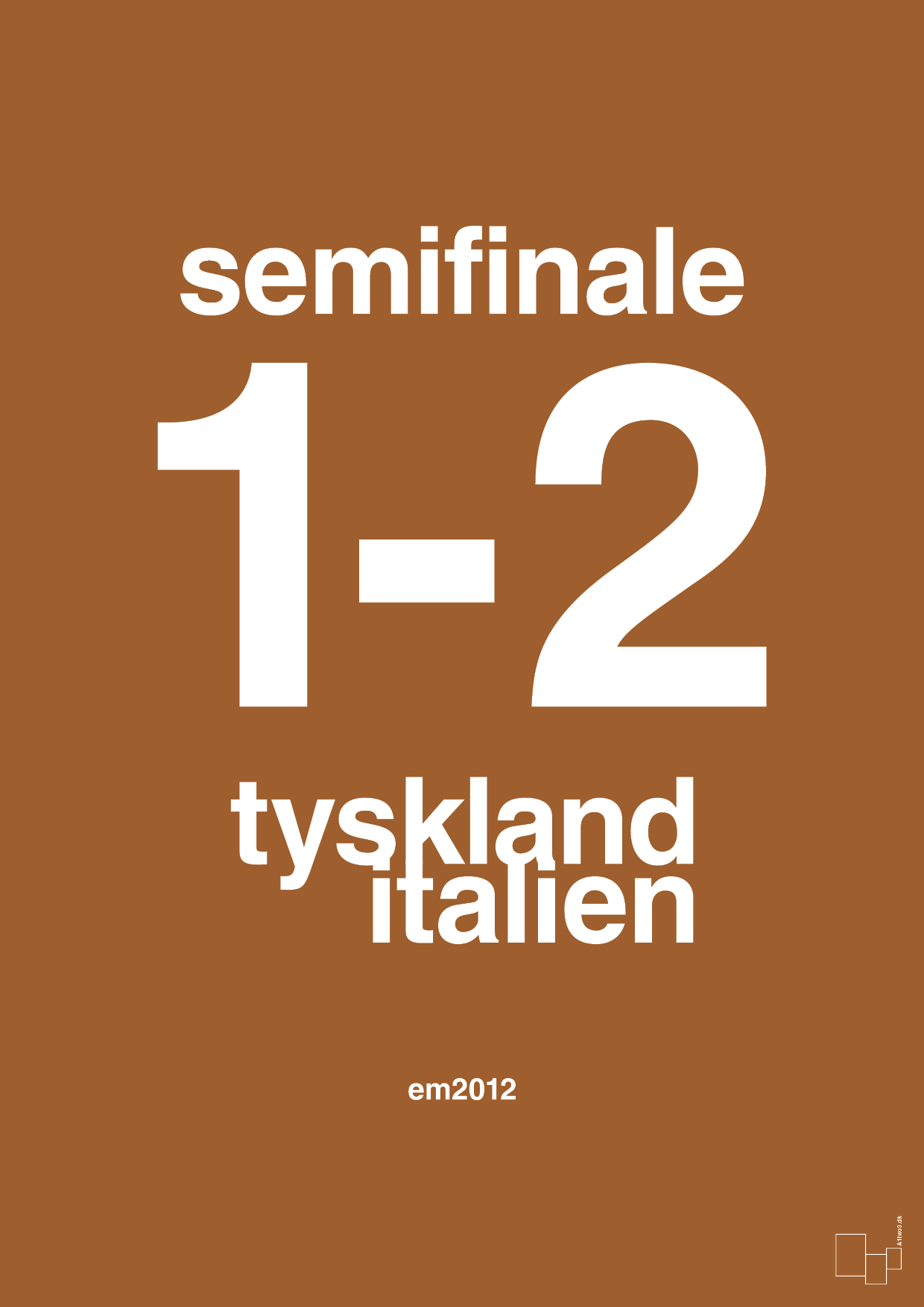 plakat: resultat for fodbold em semifinale A i 2012 - cognac-Fodbold-A1two3