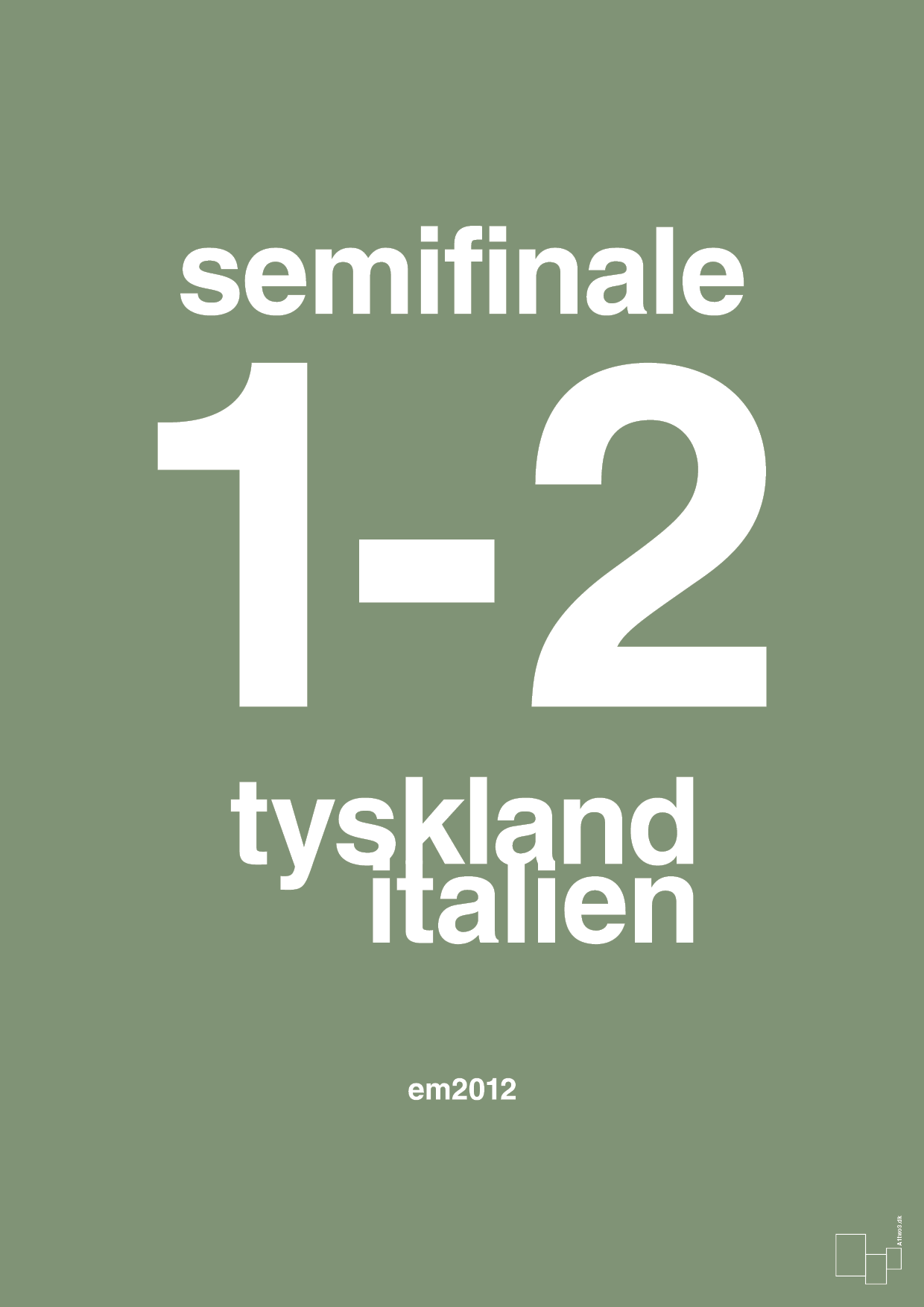 plakat: resultat for fodbold em semifinale A i 2012 - jade-Fodbold-A1two3
