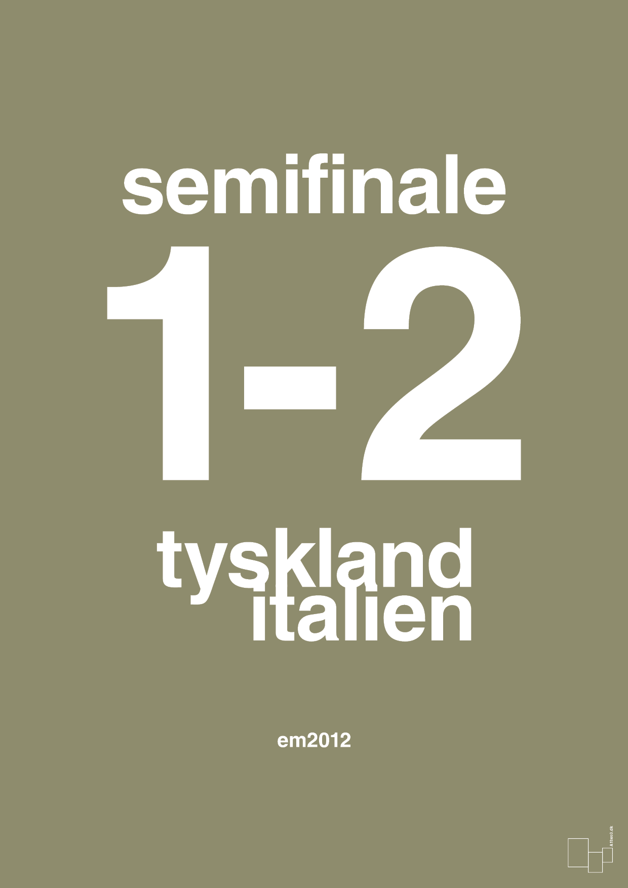 plakat: resultat for fodbold em semifinale A i 2012 - misty forrest-Fodbold-A1two3