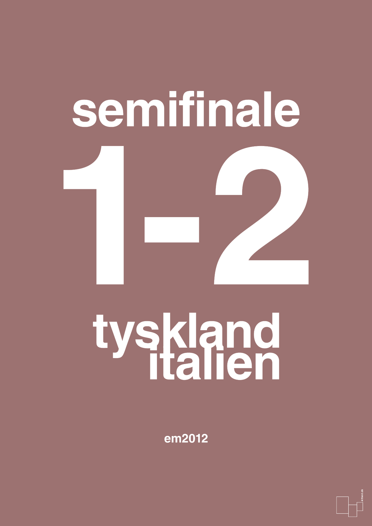 plakat: resultat for fodbold em semifinale A i 2012 - plum-Fodbold-A1two3