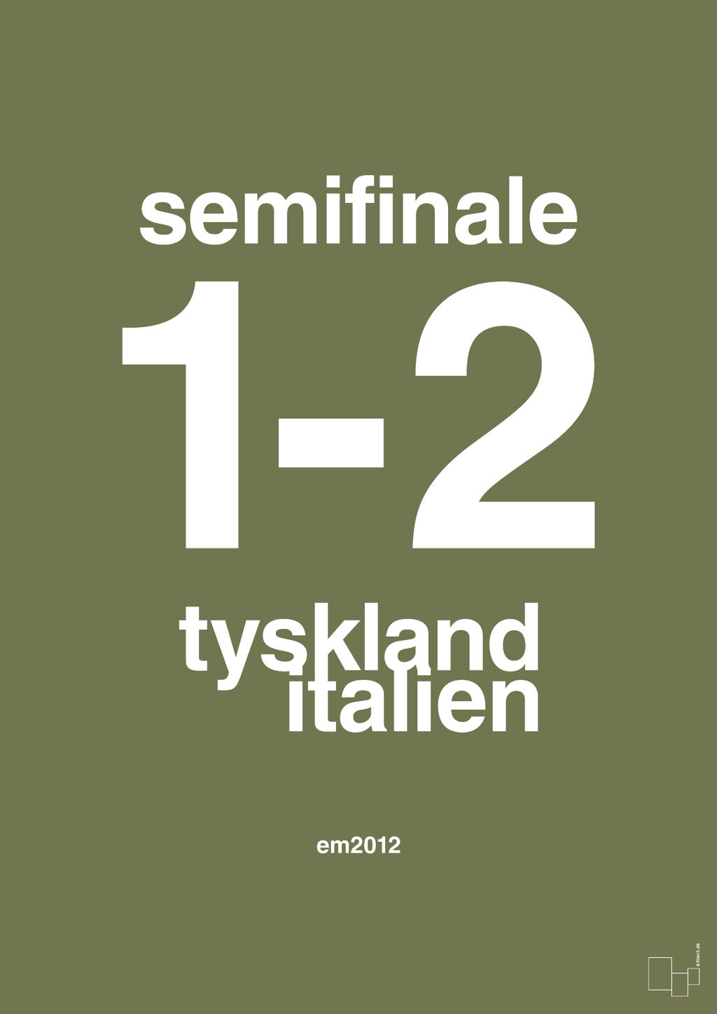 plakat: resultat for fodbold em semifinale A i 2012 - secret meadow-Fodbold-A1two3