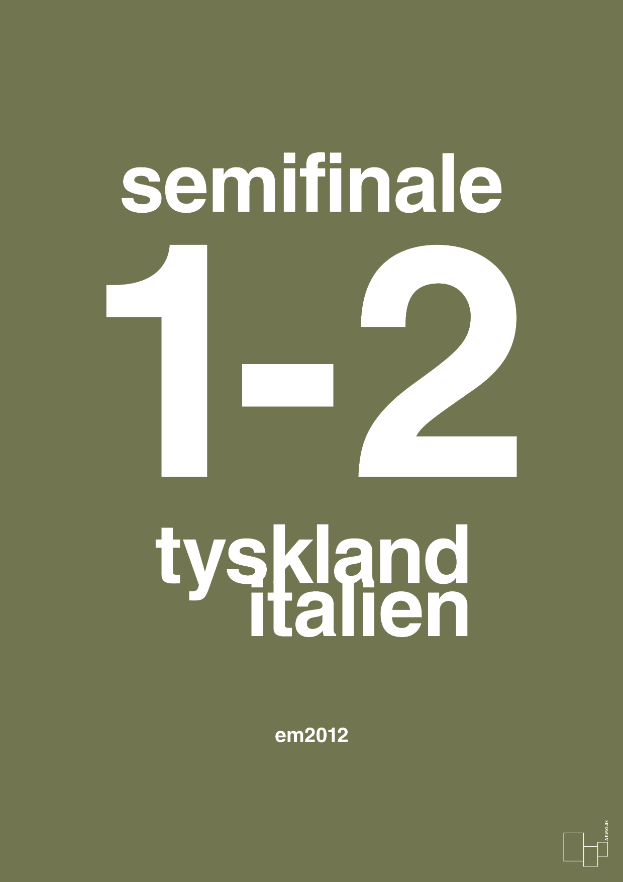 plakat: resultat for fodbold em semifinale A i 2012 - secret meadow-Fodbold-A1two3