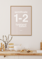 plakat: resultat for fodbold em semifinale A i 2012 - cognac-Fodbold-A1two3