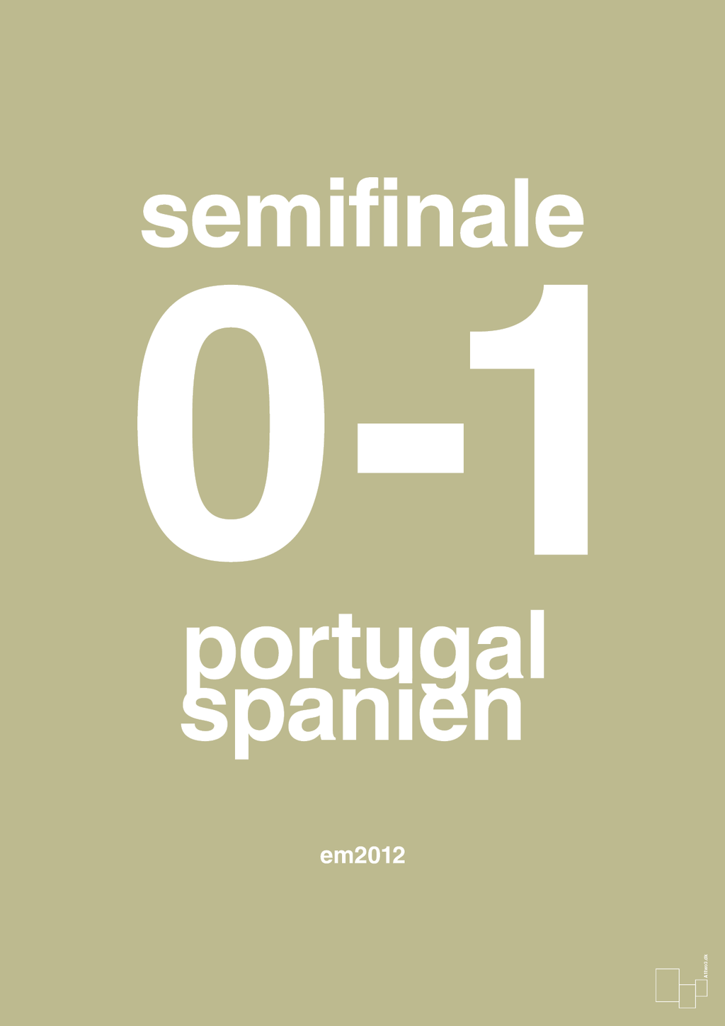 plakat: resultat for fodbold em semifinale B i 2012 - back to nature-Fodbold-A1two3