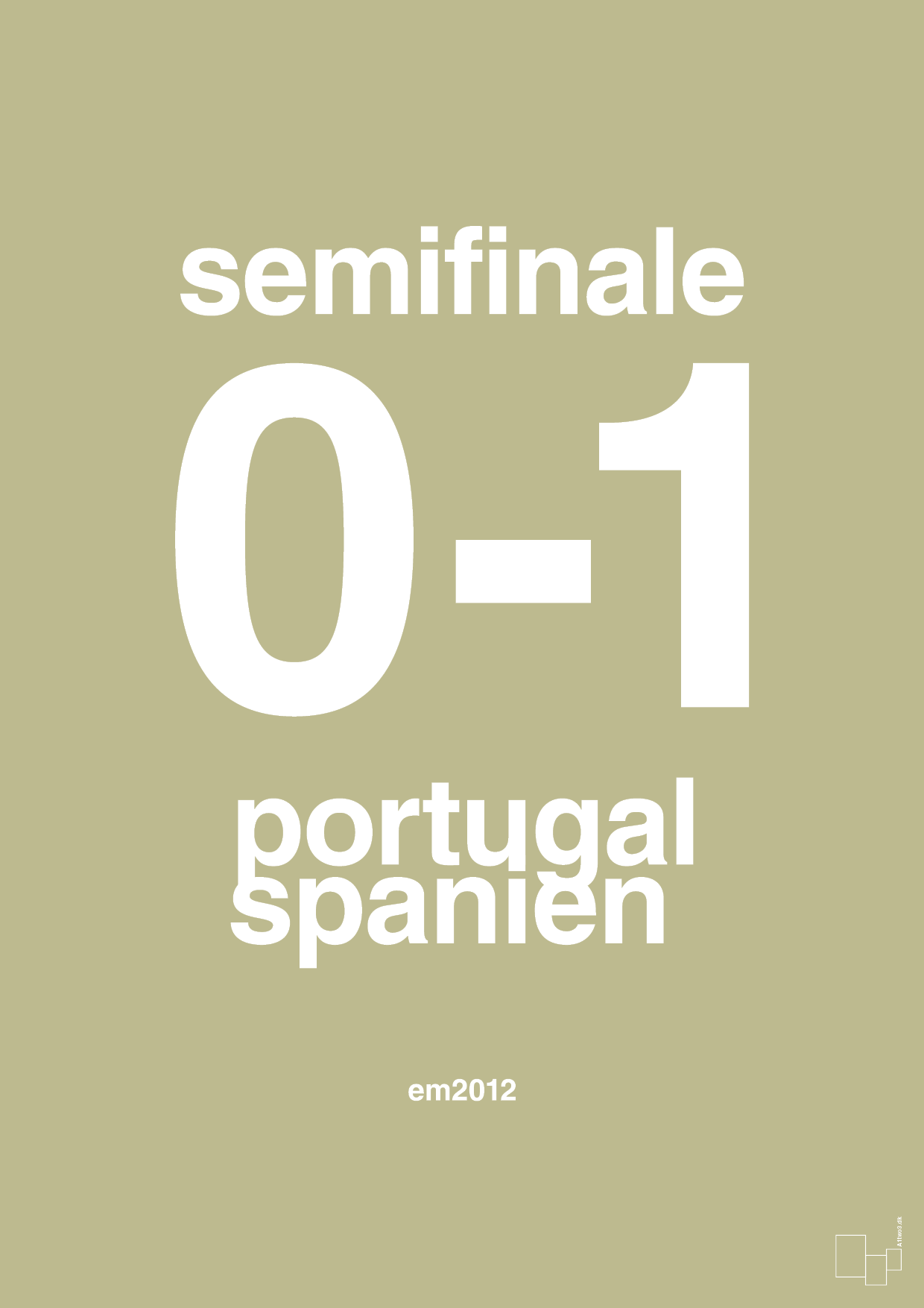 plakat: resultat for fodbold em semifinale B i 2012 - back to nature-Fodbold-A1two3