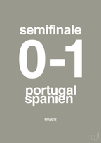 plakat: resultat for fodbold em semifinale B i 2012 - battleship gray-Fodbold-A1two3