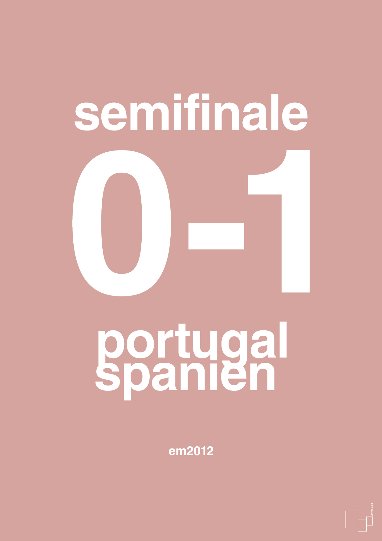 plakat: resultat for fodbold em semifinale B i 2012 - bubble shell-Fodbold-A1two3