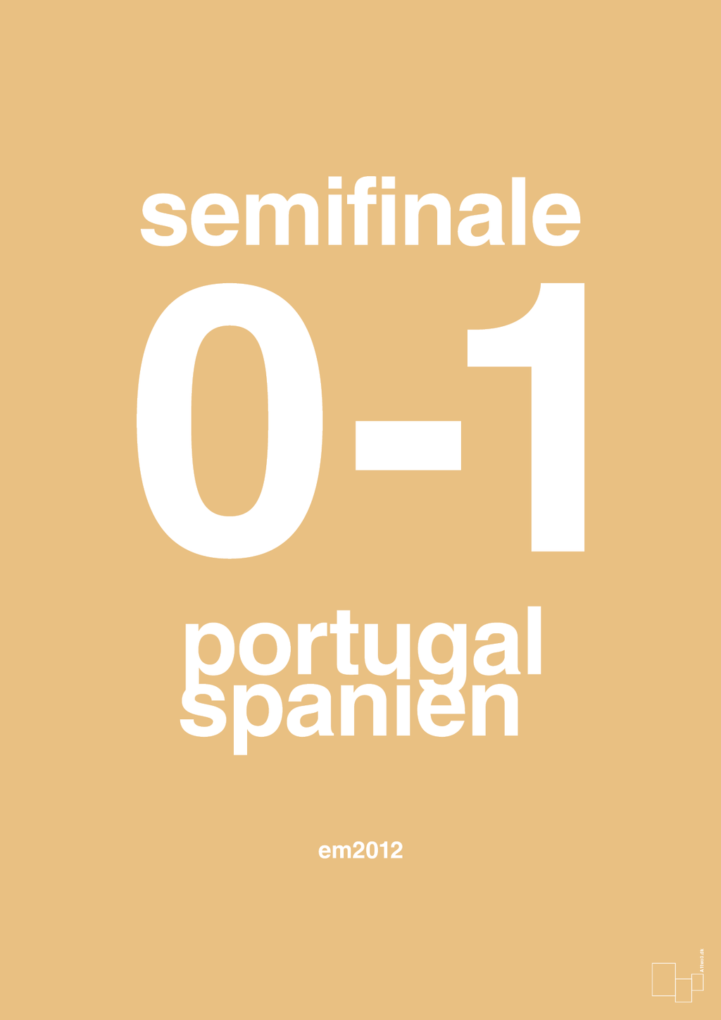 plakat: resultat for fodbold em semifinale B i 2012 - charismatic-Fodbold-A1two3