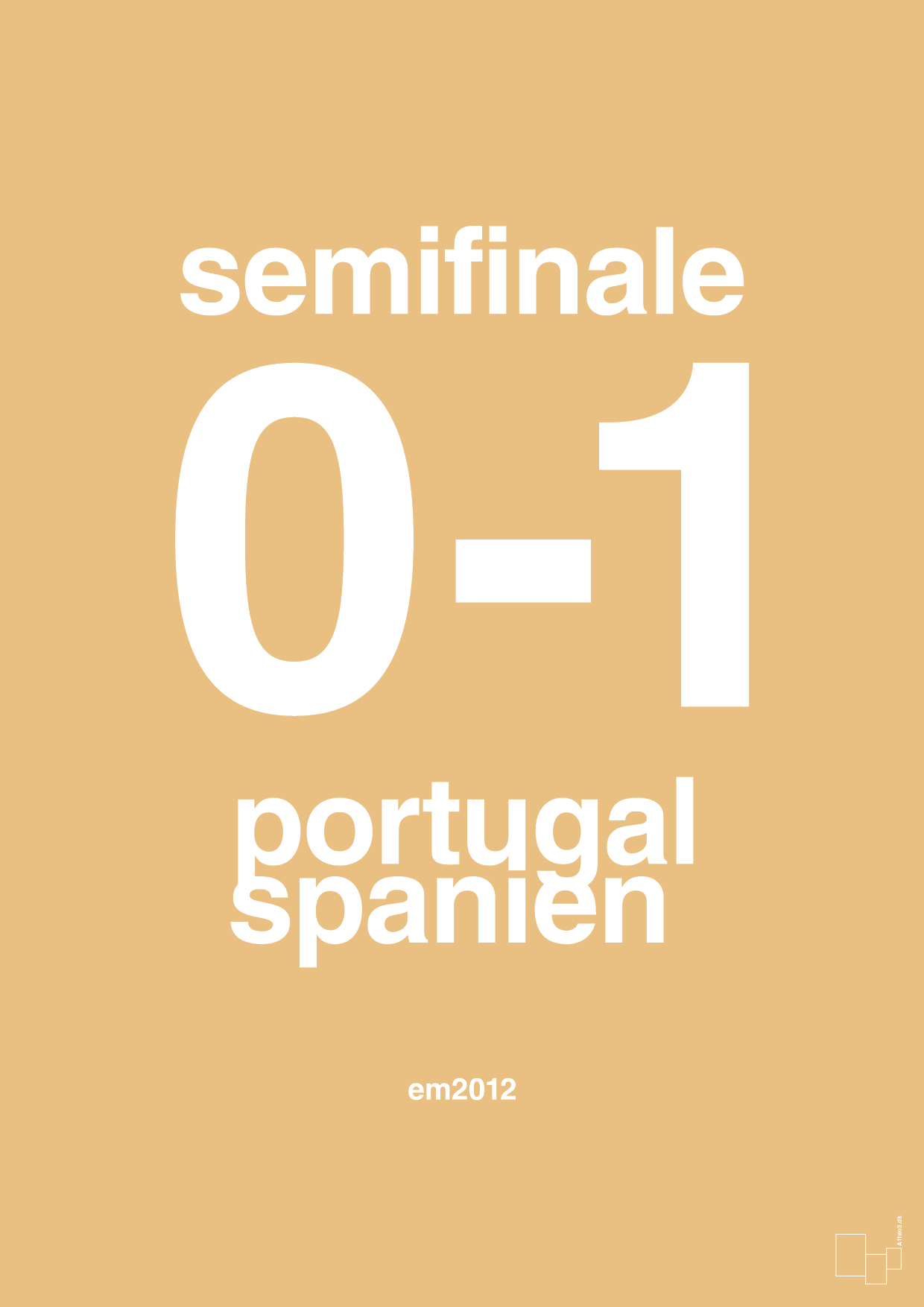 plakat: resultat for fodbold em semifinale B i 2012 - charismatic-Fodbold-A1two3