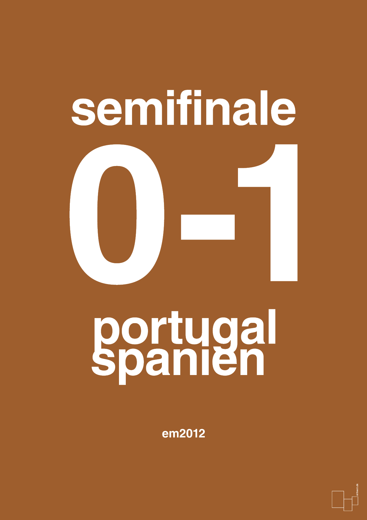 plakat: resultat for fodbold em semifinale B i 2012 - cognac-Fodbold-A1two3