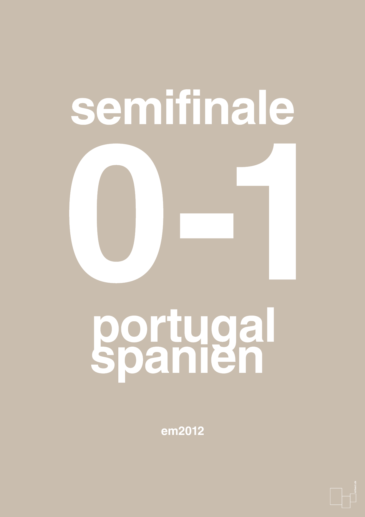 plakat: resultat for fodbold em semifinale B i 2012 - creamy mushroom-Fodbold-A1two3
