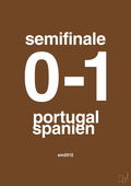 plakat: resultat for fodbold em semifinale B i 2012 - dark brown-Fodbold-A1two3