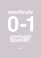 plakat: resultat for fodbold em semifinale B i 2012 - dusty lilac-Fodbold-A1two3