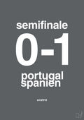 plakat: resultat for fodbold em semifinale B i 2012 - graphic charcoal-Fodbold-A1two3
