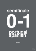 plakat: resultat for fodbold em semifinale B i 2012 - graphic charcoal-Fodbold-A1two3