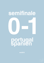 plakat: resultat for fodbold em semifinale B i 2012 - heavenly blue-Fodbold-A1two3