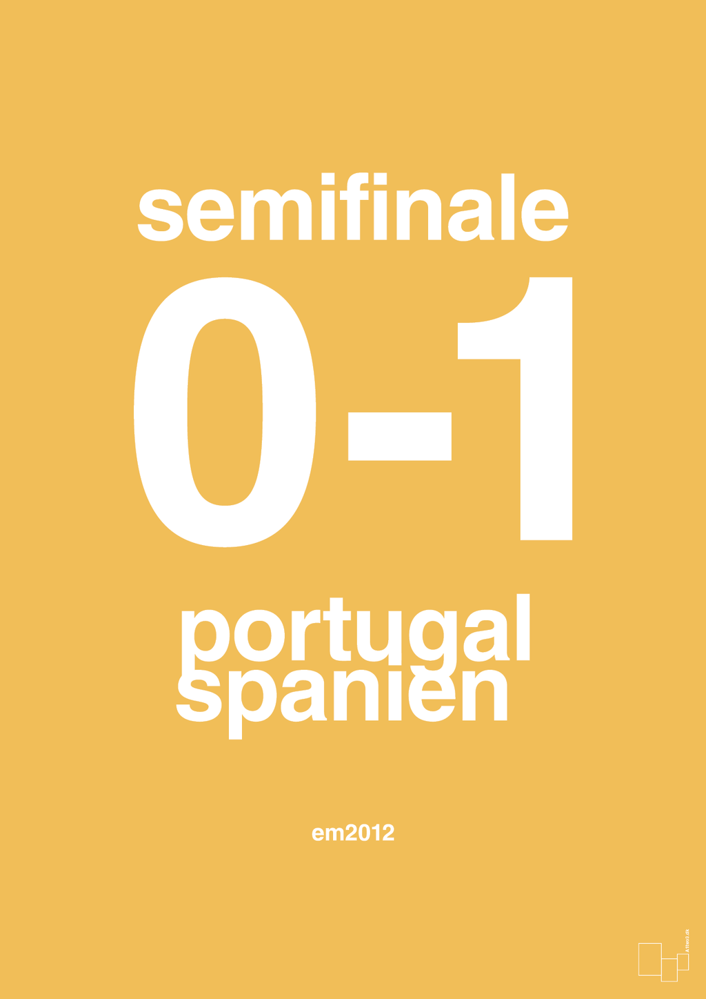 plakat: resultat for fodbold em semifinale B i 2012 - honeycomb-Fodbold-A1two3
