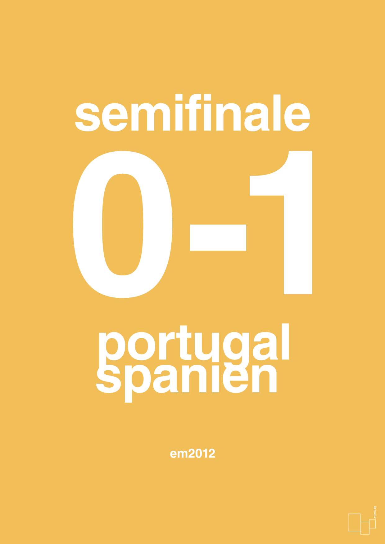 plakat: resultat for fodbold em semifinale B i 2012 - honeycomb-Fodbold-A1two3