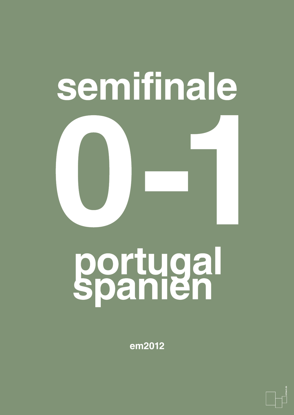 plakat: resultat for fodbold em semifinale B i 2012 - jade-Fodbold-A1two3