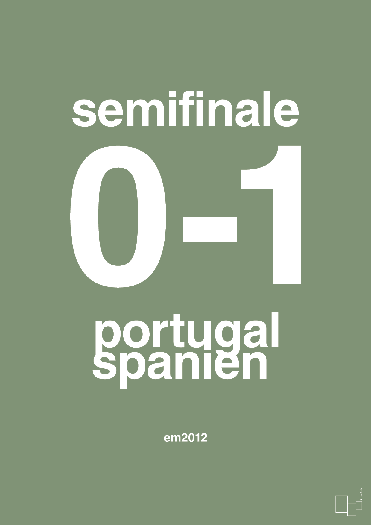 plakat: resultat for fodbold em semifinale B i 2012 - jade-Fodbold-A1two3