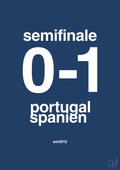 plakat: resultat for fodbold em semifinale B i 2012 - lapis blue-Fodbold-A1two3