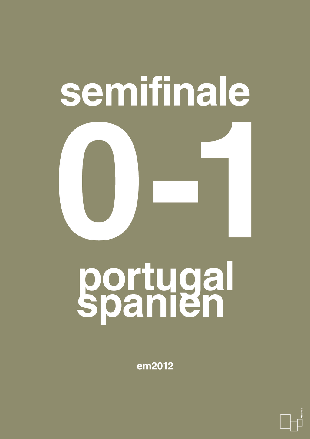 plakat: resultat for fodbold em semifinale B i 2012 - misty forrest-Fodbold-A1two3