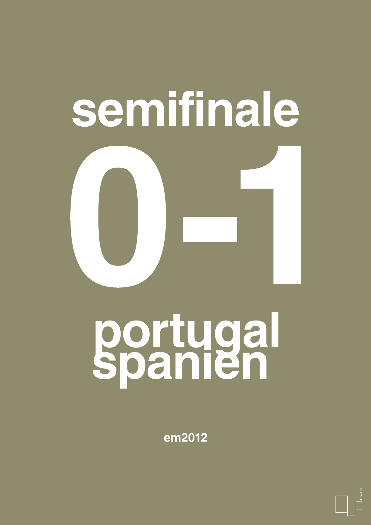 plakat: resultat for fodbold em semifinale B i 2012 - misty forrest-Fodbold-A1two3