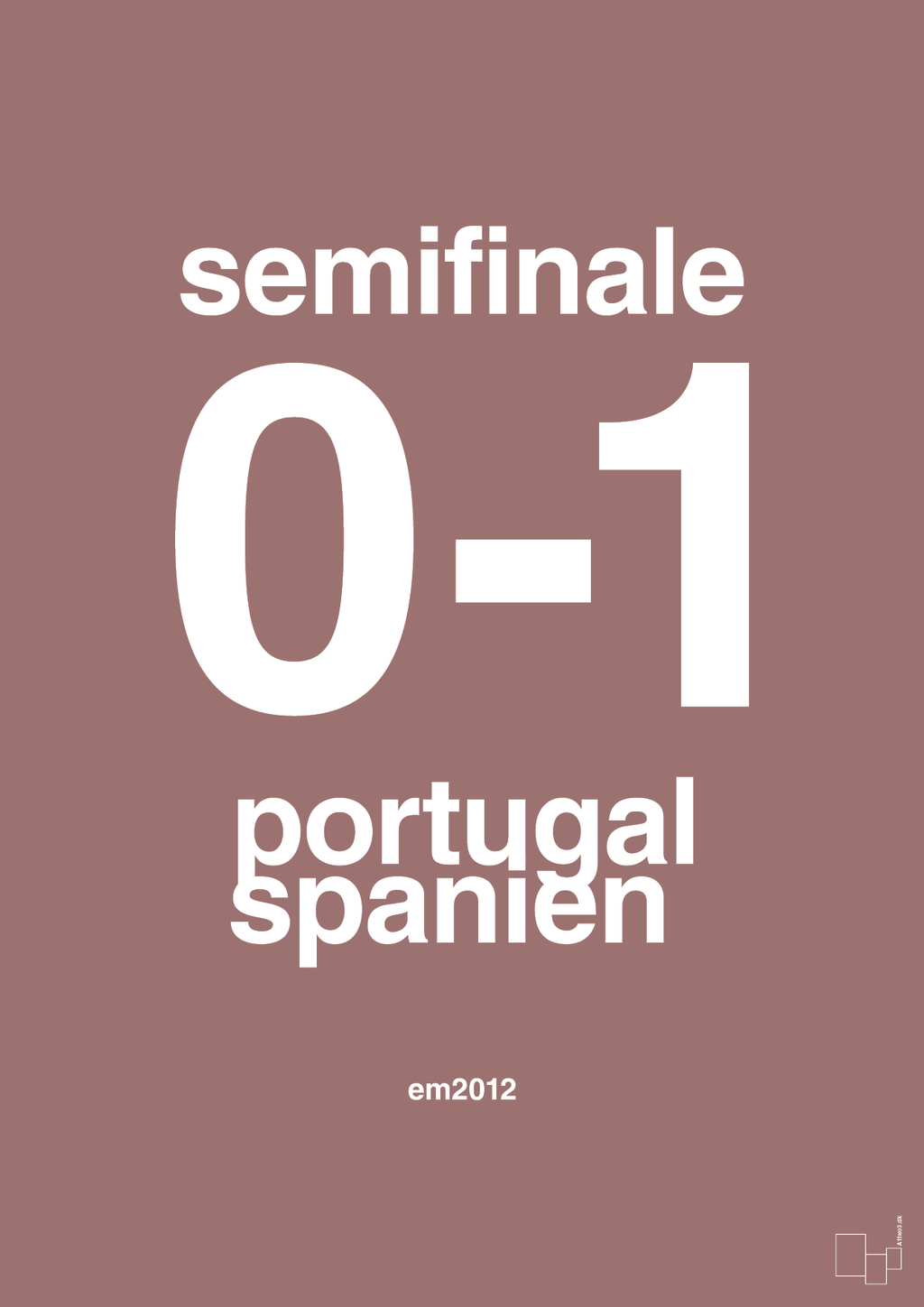 plakat: resultat for fodbold em semifinale B i 2012 - plum-Fodbold-A1two3