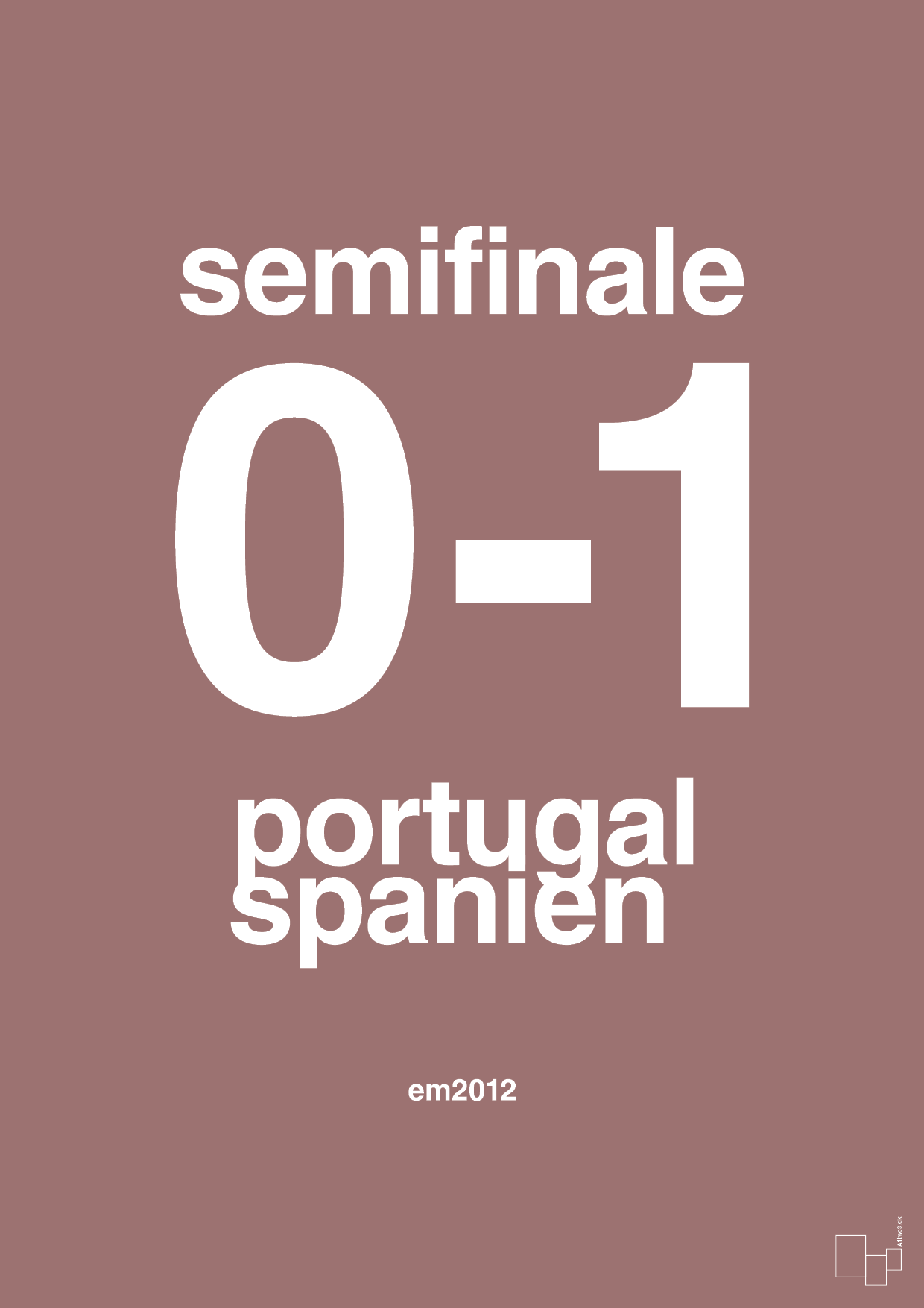 plakat: resultat for fodbold em semifinale B i 2012 - plum-Fodbold-A1two3