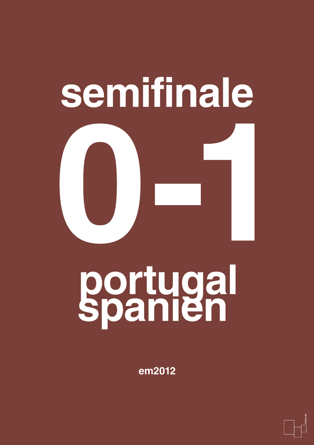 plakat: resultat for fodbold em semifinale B i 2012 - red pepper-Fodbold-A1two3