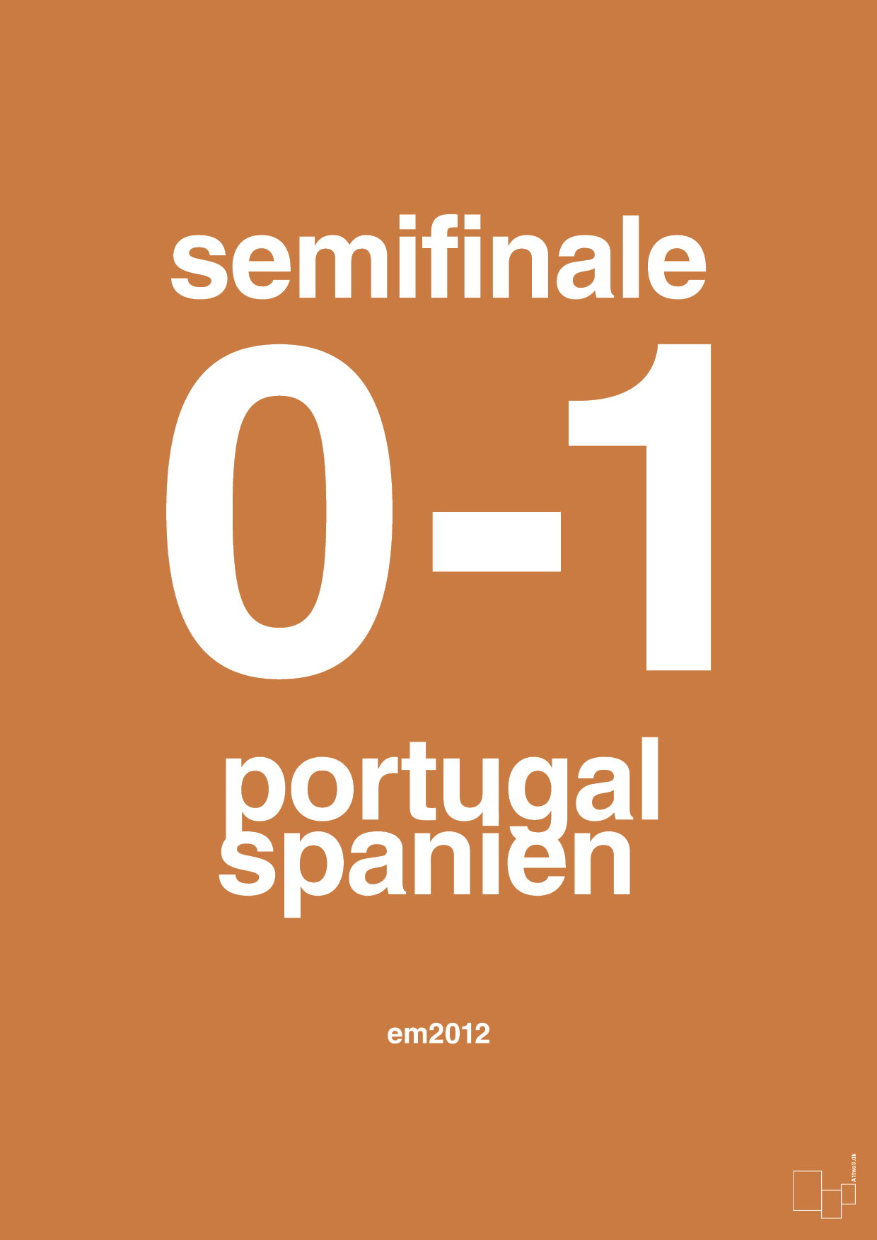 plakat: resultat for fodbold em semifinale B i 2012 - rumba orange-Fodbold-A1two3