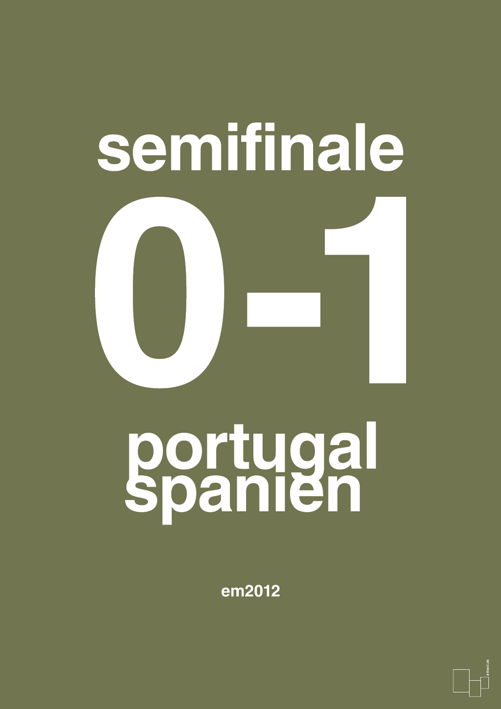 plakat: resultat for fodbold em semifinale B i 2012 - secret meadow-Fodbold-A1two3